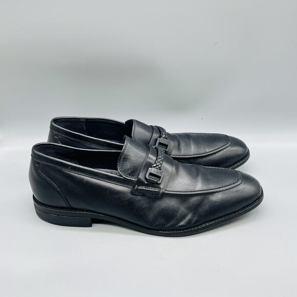 Cole Haan Shoes Men 11 Black Leather Grand 360 Woven Strap Loafers Dress Classic main image 5